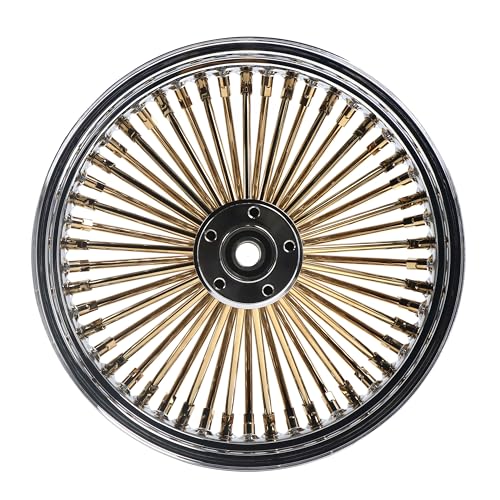 FatFlex 16" Rear Wheel Golden Vintage Style 3.5" Rim - color: 16" x 3.5" Chrome+Gold+Chrome