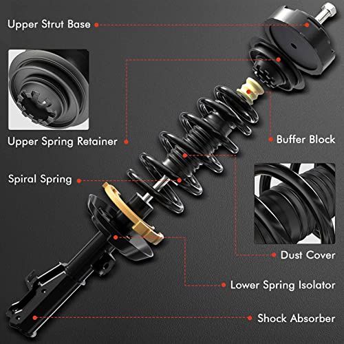 A-Premium Front Strut Assembly Compatible with Chevrolet & Pontiac - style: Front Strut