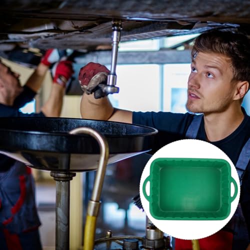 23.5" Oil Drain Pan for Car, Heavy Oil Change Collector Pan Leakproof - color: Green