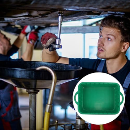 23.5" Oil Drain Pan for Car, Heavy Oil Change Collector Pan Leakproof - color: Green