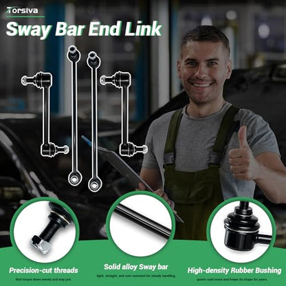 4Pc Front Rear Stabilizer Sway Bar End Links Fit for Buick 2008-2009 Allure, 2008-2009 LaCrosse, Compatible With Pontiac 2004 2005 2006 2007 2008 Grand Prix #OE K6662 K80852 - size: K6662&K80852-4PC