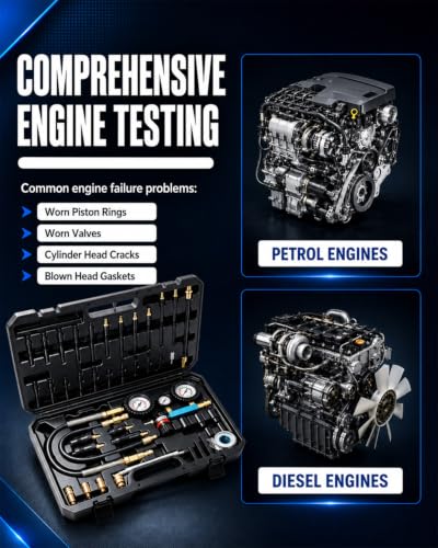 47PCS Compression and Leak Down Tester Kit for Diesel & Petrol