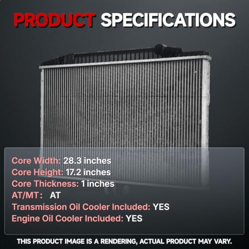 VibeUp 622 Radiator | AT,With TOC & EOC | 28-3/10" Core | Fits For Chevrolet K1500 88-95; Chevrolet C1500 94-01 | OE#52469430,52458333 - size: Rad:622