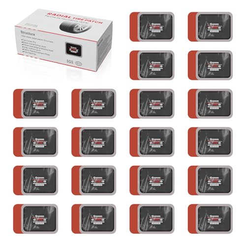 SUNSOUL 20Pcs Radial Tire Patches, 3.15" x 2.56" Heavy Duty Tire Patches - size: 3.15*2.56