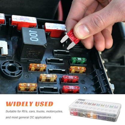 120 PCS Mini Fuse Kit, 2A/3A/5A/7.5A/10A/15A/20A/25A/30A/35A Vehicle Fuse Assortment, Standard Blade Fuses Assorted Replacement Kit with Puller for Cars Trucks SUVs