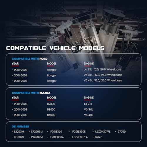 KELOKE Electric Fuel Pump Assembly Compatible with Ford & Mazda - color: E2293M