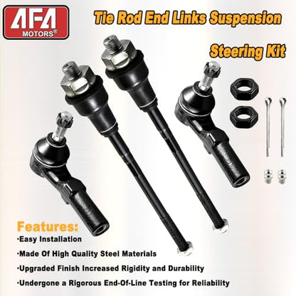 4Pcs Front Inner and Outer Tie Rod Ends Fits for 2001-2010 Chevy Silverado/Suburban/Avalanche 1500 2500 3500 HD, GMC Sierra/Yukon XL 1500 2500 3500 HD, Hummer H2, Replace ES3609 ES3488 - size: ES3488-3609X2