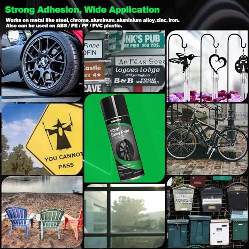 NADAMOO Black Spray Paint for Wheels, Semi-gloss - color: Black, size: 13 Ounce (Pack of 2)