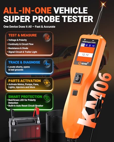 KM06 8-35V Automotive Circuit Tester, Power Circuit Probe & Component Activation - color: Amber Orange