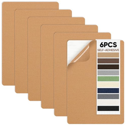 Canvas Patch 5.5 x 8 Inches 6Pcs Self-Adhesive Waterproof Canvas Patch Kit for Repairing Tents,Sofas,Boat Covers,Camping Chair,Awnings,Car Seats.(Light Brown) - color: Light Brown, size: 5.5"×8"