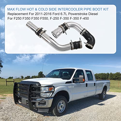 Intercooler Pipe Boot Kit For 6.7L F250/F350/F450 2011-2016 Powerstroke - size: Flow Hot & Cold Side Intercooler Pipe Boot Kit