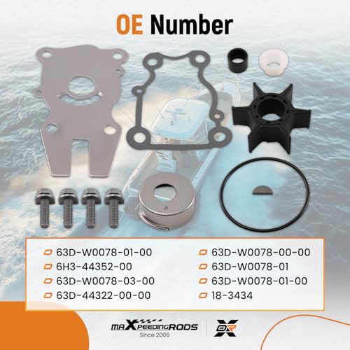 maXpeedingrods 63D-W0078-01-00 Water Pump Impeller Kit for Yamaha - size: For 40 50 60HP 1995-2022