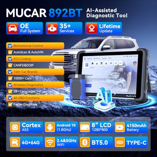 MUCAR 892BT OBD2 Scanner +T261 TPMS Programming Tool +VENU5 Tire Pressure Sensor +E021 USB Endoscope Borescope