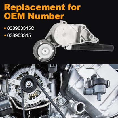 038903315C Drive Belt Tensioner Compatible with Volkswagen Beetle 1998-2003