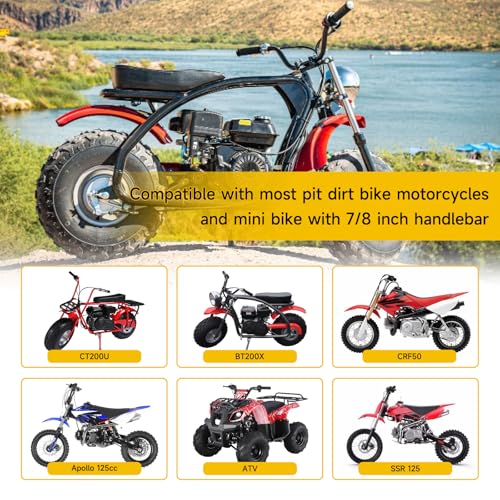 HIAORS 7/8" Mini Bike Throttle Cable Kit Assembly Compatible with Predator 212cc 196cc Coleman CT200U CT200U-EX BT200X CC100X Baja Warrior MB200 DB30 Motovox SSR Apollo CRF50 Pit Dirt Bike Parts (Red) - color: Red