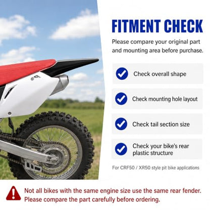 PSLER Motorcycle Rear Mudguard Fit for CRF50 XR50 110 125CC Dirt Pit Bikes