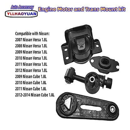 Yllhaoyuan Set of 4 Motor Mount Kit for 2007-2012 Nissan Versa 1.8L - size: 2007-2012 Nissan Versa 1.8L