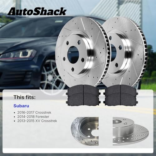 AutoShack Front Vented & Rear Solid Silver Zinc Coated Rotors & Pads - style: SilverShiled Pro & Pad