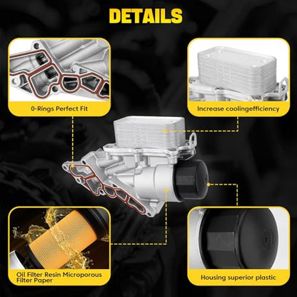 Aluminum Oil Cooler Filter Housing Compatible with 2006-2012 Mercedes Benz
