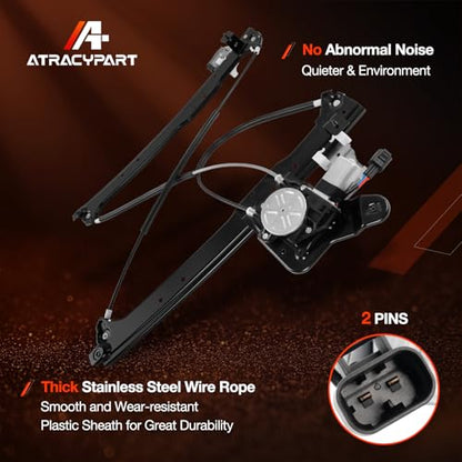 Rear Left Driver & Right Passenger Side Window Regulator w/Motor - size: 741-578/579
