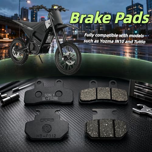 2 Pack Front & Rear Metal Disc Brake Pads, for Yozma IN10
