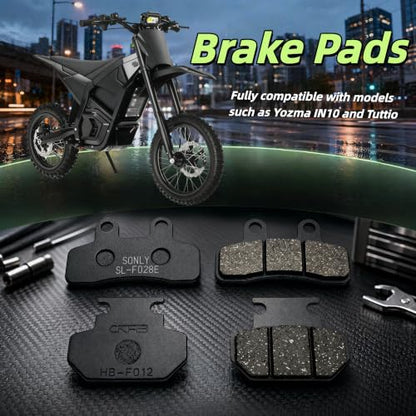 2 Pack Front & Rear Metal Disc Brake Pads, for Yozma IN10