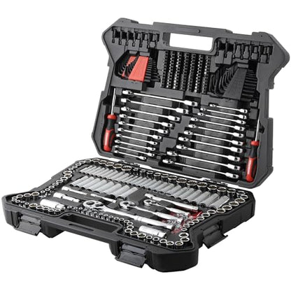 STARWORK TRUE MECHANIC 303-Piece Mechanics Tool Set and Socket Set, 1/4", 3/8", 1/2" Drive, Professional, SAE/Metric - color: Black