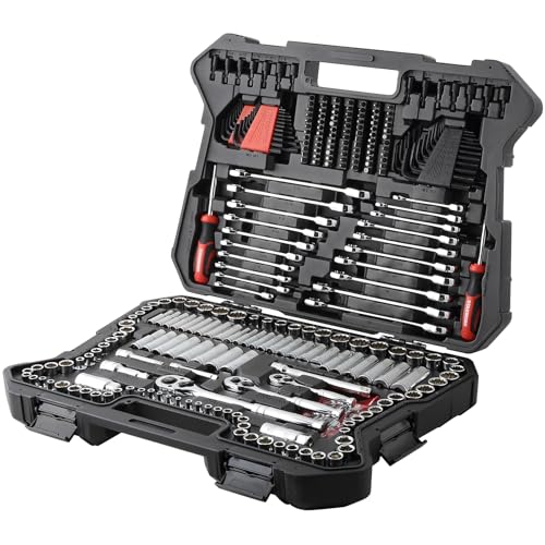STARWORK TRUE MECHANIC 303-Piece Mechanics Tool Set and Socket Set, 1/4", 3/8", 1/2" Drive, Professional, SAE/Metric - color: Black