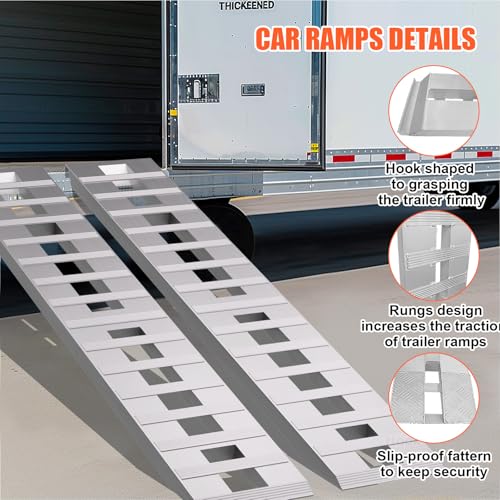6000LBS Aluminum Loading Ramps 84x14 in, 7FT Low Profile 2 Pack - size: 84x14inch