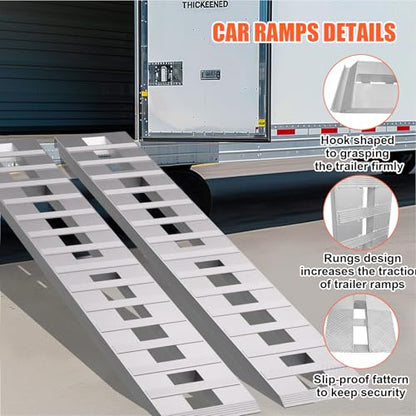 6000LBS Aluminum Loading Ramps 84x14 in, 7FT Low Profile 2 Pack - size: 84x14inch