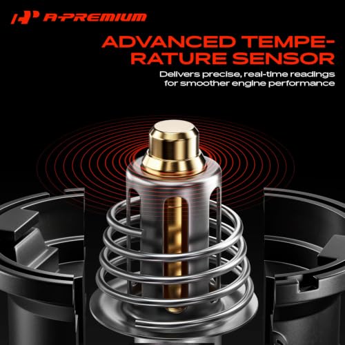 A-Premium Rear Engine Coolant Thermostat Housing Assembly with Sensor, Seal