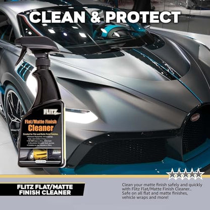 FLITZ Flat Matte Finish Cleaner - 8oz Bottle of USA-Made Vinyl Wrap Spray to Easily Remove Grease, Wax, Dust, & More - Quick Drying Matte Paint Cleaner - Ideal for Cars, Motorcycles - size: 8 Fl Oz (Pack of 1)