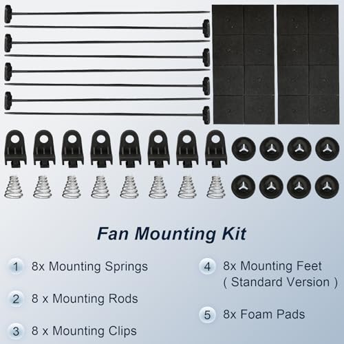 MuHize 2 Pack 7 Inch Slim Radiator Fan 12V 80W 800 CFM Cooling Fan w/Mount - size: 2Pcs-7 inch
