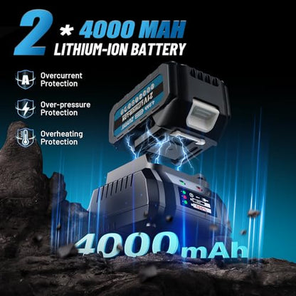 1/2" Cordless Impact Wrench, 1600N.m High Torque Power Impact Gun