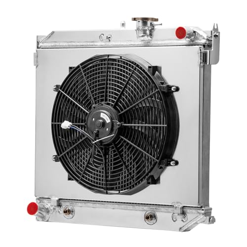 3 Row Aluminum Radiator + Shroud Fan For 2004-2012 Chevy Colorado GMC Canyon L4 2.8L 3.7L L5 2005 2006 2007 2008 2009 2010 2011 Radiators
