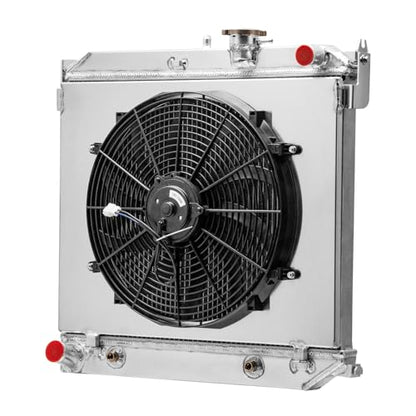3 Row Aluminum Radiator + Shroud Fan For 2004-2012 Chevy Colorado GMC Canyon L4 2.8L 3.7L L5 2005 2006 2007 2008 2009 2010 2011 Radiators
