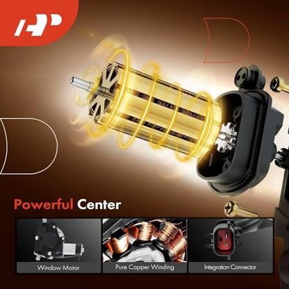 A-Premium Front Driver Side Power Window Regulator with Motor Assembly - size: Front Driver Side