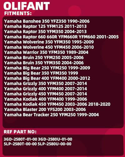 Front Brake Calipers for Yamaha Warrior 350 Kodiak 400 450 Big Bear 350 400 - size: for yamaha model