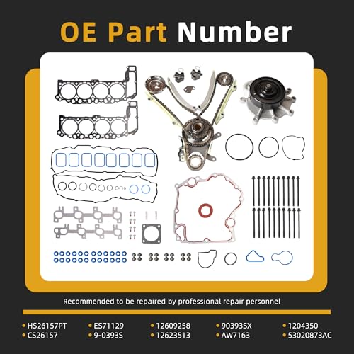Head Gasket Bolts Set with Timing Chain Water Pump Kit, 4.7L - style: for Durango 4.7L 2000-2003