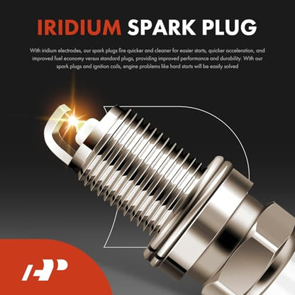 A-Premium Blue Set of 8 Ignition Coil Pack and Iridium Spark Plugs - color: Blue