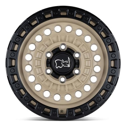Black Rhino Hard Alloys SENTINEL 17X8.5 5X5.0 4.04-18mm DESERT SAND W/BLACK RING - 1785STN-85127D71 - color: DESERT SAND W/ BLACK RING, size: 17X8.5, 5X5.0, 4.04, -18mm