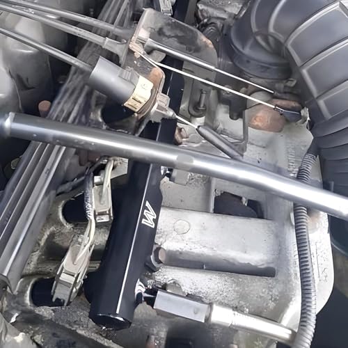 Billet Aluminum Performance Fuel Rail Black Compatible with 1997-2001 Jeep Wrangler TJ Cherokee 1995-2004 Grand Cherokee 4.0L L6 Engine