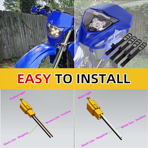 AnXin Dirt Bike Headlight for CRF250R CRF250F CRF450R CRF250L CRF450L XR650 - color: black