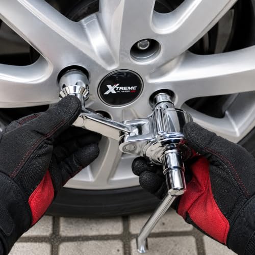 XtremepowerUS Torque Wrench Multiplier Lug Nut Labor Saving Wrench Remover Set (1/2" Driver) Wrench Lug Nut Remover 17mm, 19mm, 21mm Sockets w/Case - style: Torque Wrench (5 PCS)