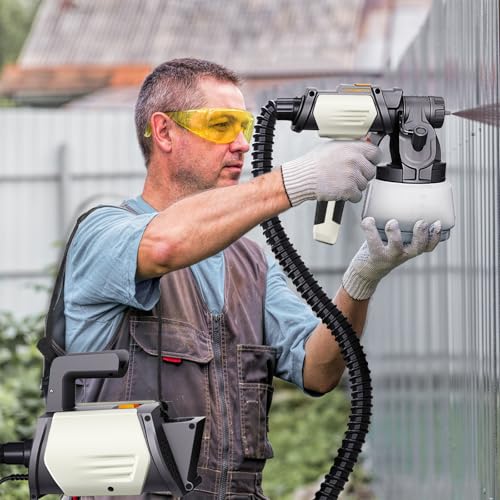 Tilswall Shark800 Paint Sprayer HVLP 800W Electric Spray Paint Gun, White - color: White