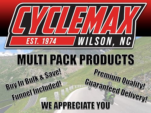 CYCLEMAX Four Pack Compatible with Yamaha Yamalube Pre-Diluted Anti-Freeze ACC-YAMAC-BL-32 Contains Four Quarts and a Funnel