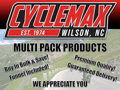 CYCLEMAX Four Pack Compatible with Yamaha Yamalube Pre-Diluted Anti-Freeze ACC-YAMAC-BL-32 Contains Four Quarts and a Funnel