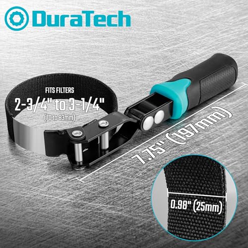 DURATECH Anti-Slip Small Swivel Oil Filter Wrench, 2-3/4" to 3-1/4" - size: Small (Fits Filters 2-3/4" to 3-1/4"), style: Anti-slip