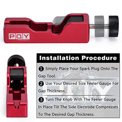Universal Spark Plug Gap Gapping Tool Red - color: red