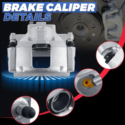 18B5044 18B5045 Front Disc Brake Calipers Compatible with 2007-12 Wrangler - size: Front 18B5044+18B5045